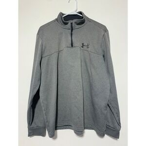 Under Armour Men Size L Gray Loose Cold Gear 1/4 Zip Long Sleeve Pullover Jacket